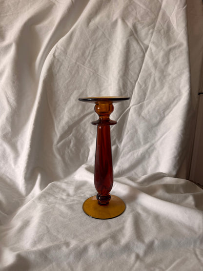 Amber Glass Candlestick