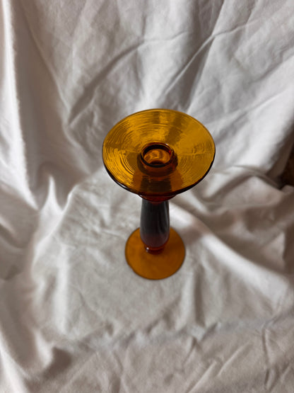 Amber Glass Candlestick