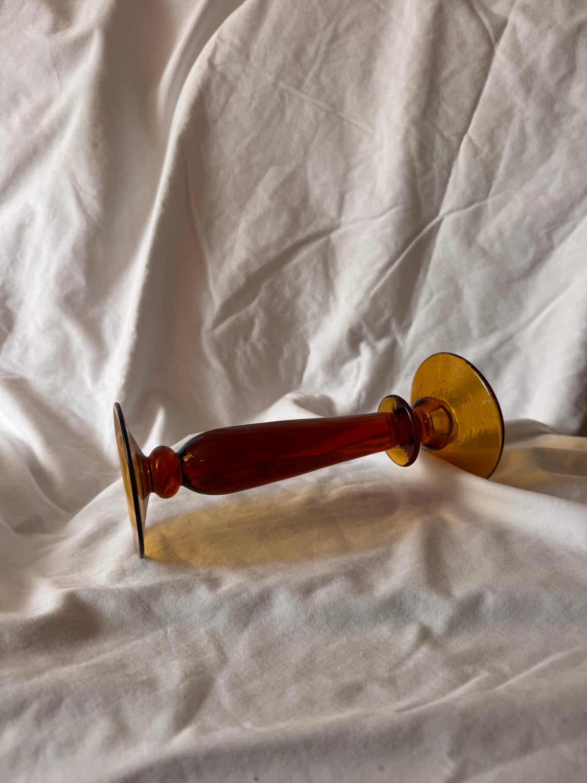 Amber Glass Candlestick