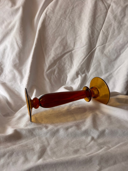 Amber Glass Candlestick