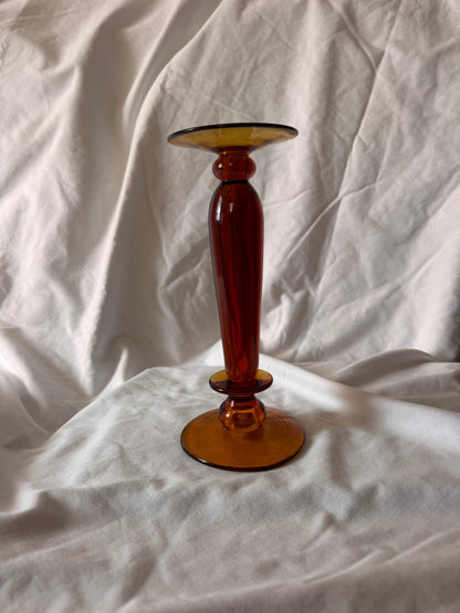 Amber Glass Candlestick