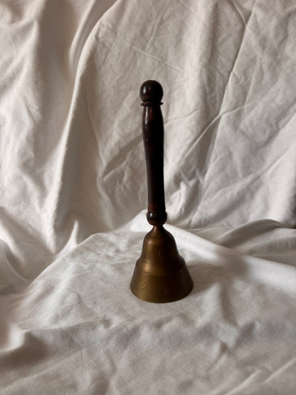 Brass Hand Bell with Turned Wood Handle