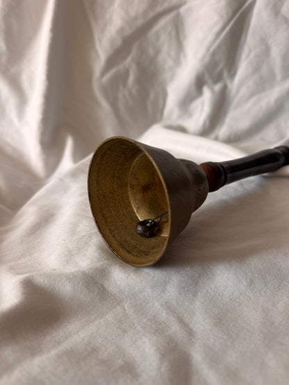 Brass Hand Bell with Turned Wood Handle