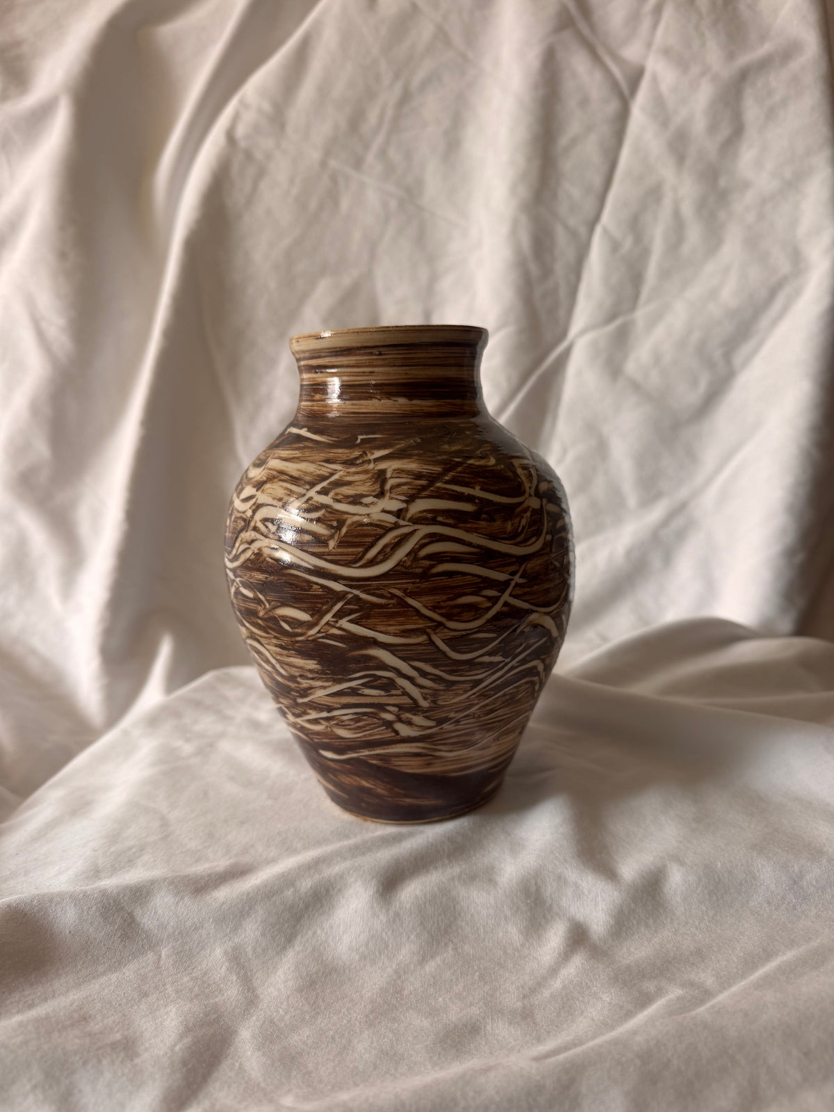 Signed Marbled Studio Pottery Vase