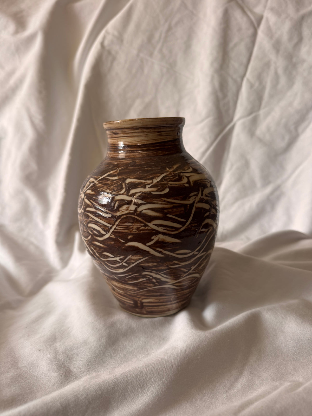 Signed Marbled Studio Pottery Vase