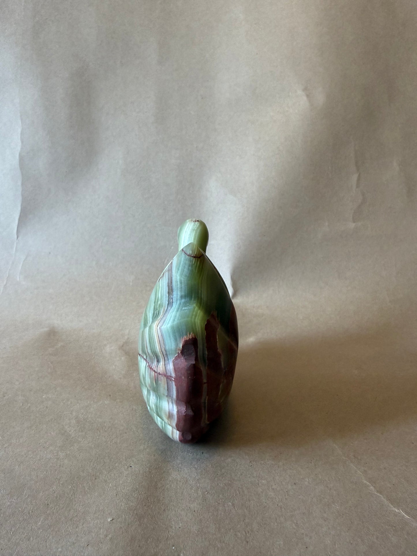 Carved Onyx Marble Swan Bowl