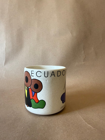 Vintage Ecuadorian Folk Art Mug, Otavalo