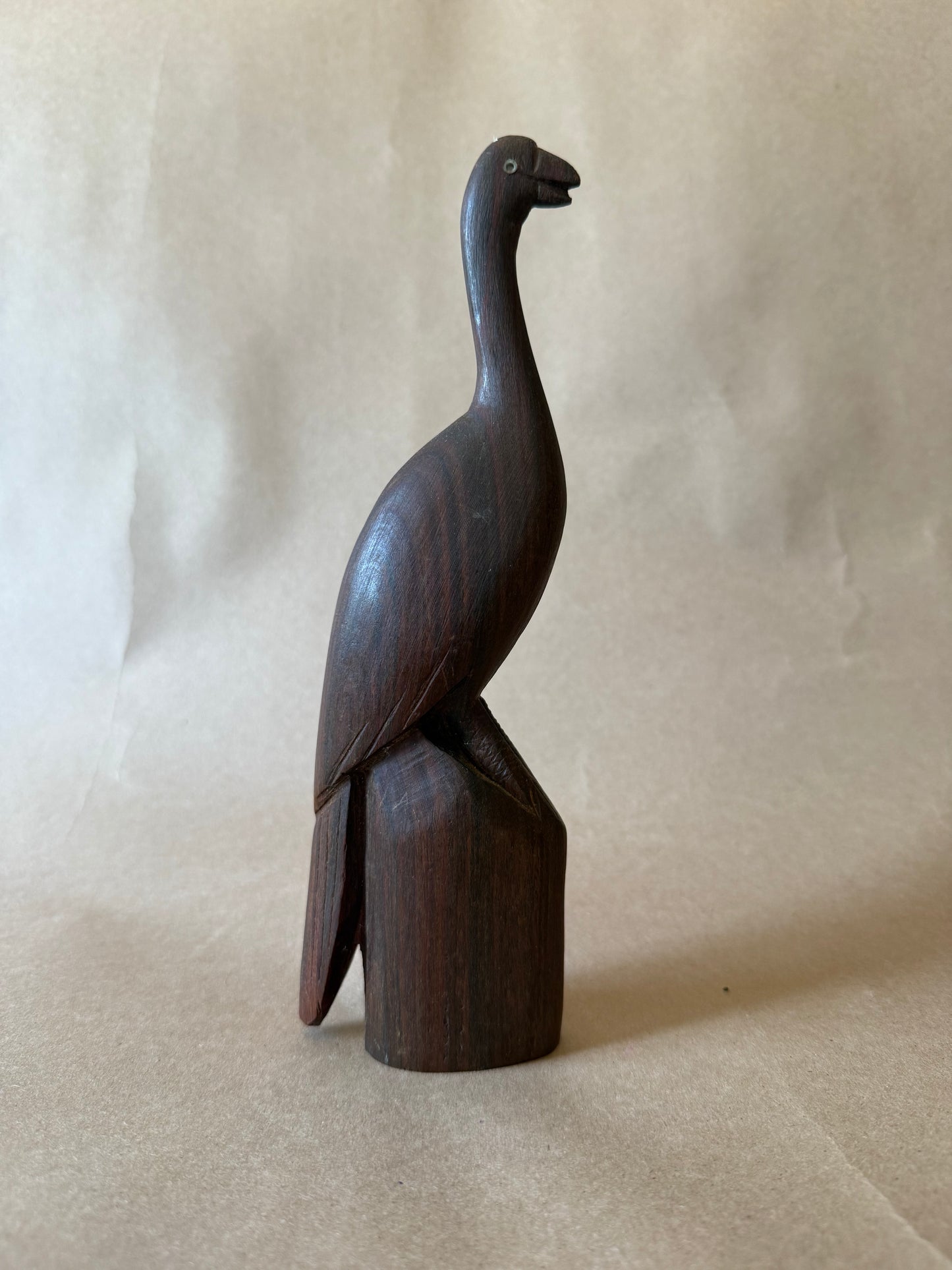 Carved Wood Abstract Bird Figurine