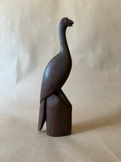 Carved Wood Abstract Bird Figurine