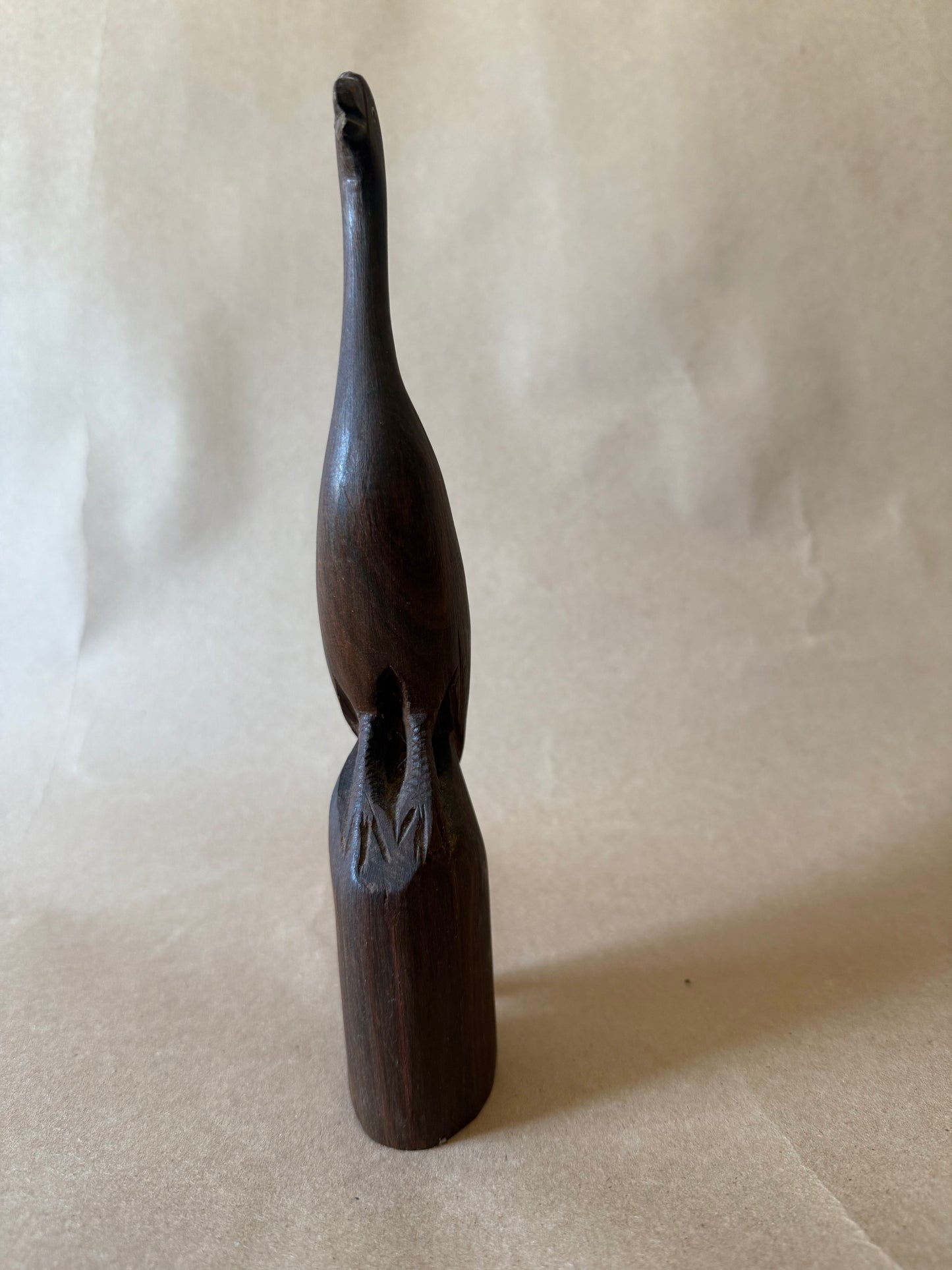 Carved Wood Abstract Bird Figurine