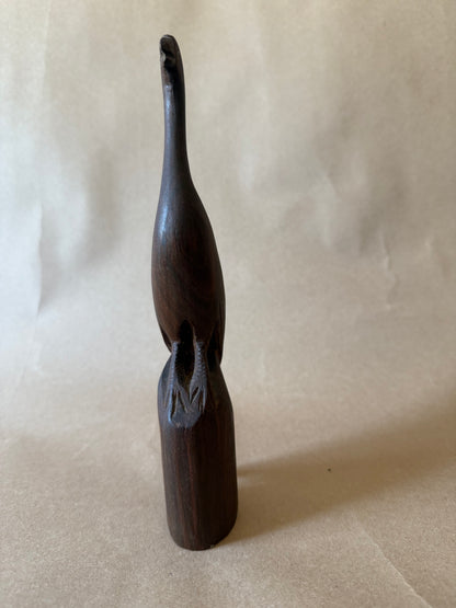 Carved Wood Abstract Bird Figurine