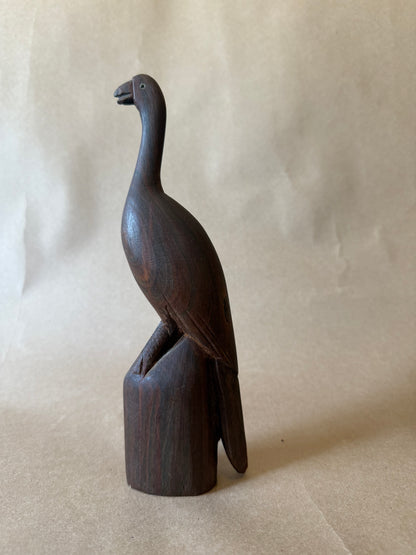 Carved Wood Abstract Bird Figurine