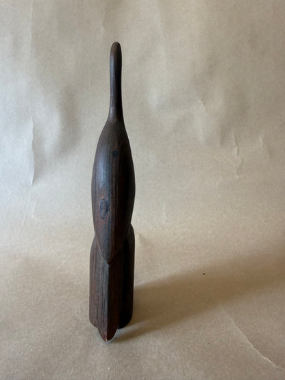 Carved Wood Abstract Bird Figurine