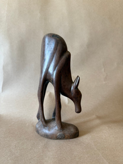 Carved Wood Donkey Figurine