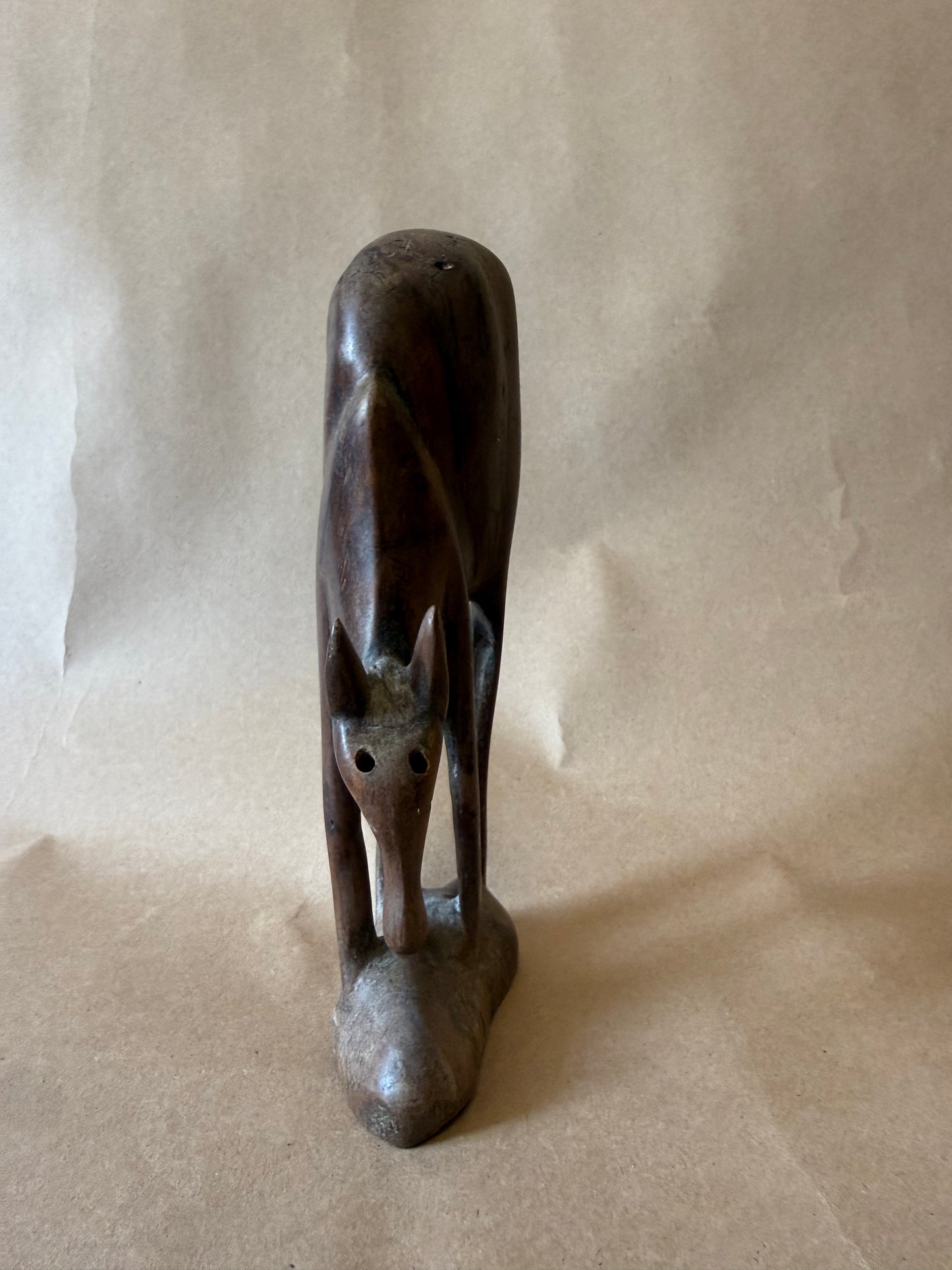 Carved Wood Donkey Figurine