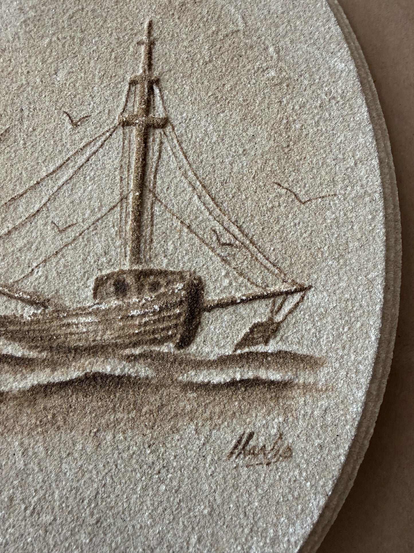 Sand Reflections "Trawler" Relief Plaque, 1983
