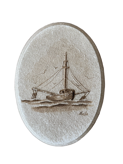 Sand Reflections "Trawler" Relief Plaque, 1983