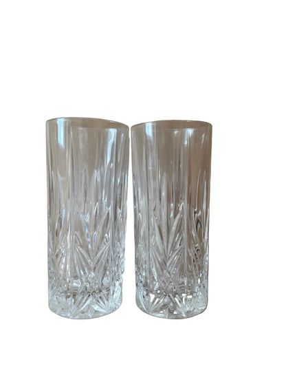 Cut Crystal Highball Tumblers, Set of Four