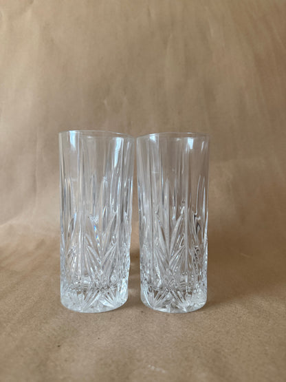 Cut Crystal Highball Tumblers, Set of Four