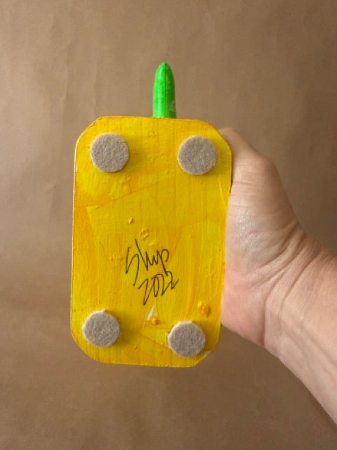 Folk Art Papier-Mâché Winged Hand Sculpture, Signed 2002