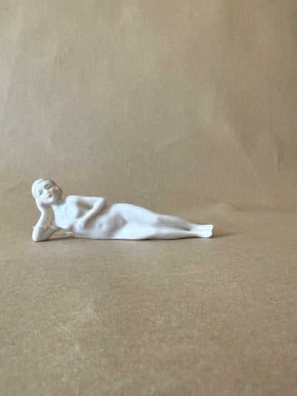 Porcelain Bathing Beauty Figurine, Reclining