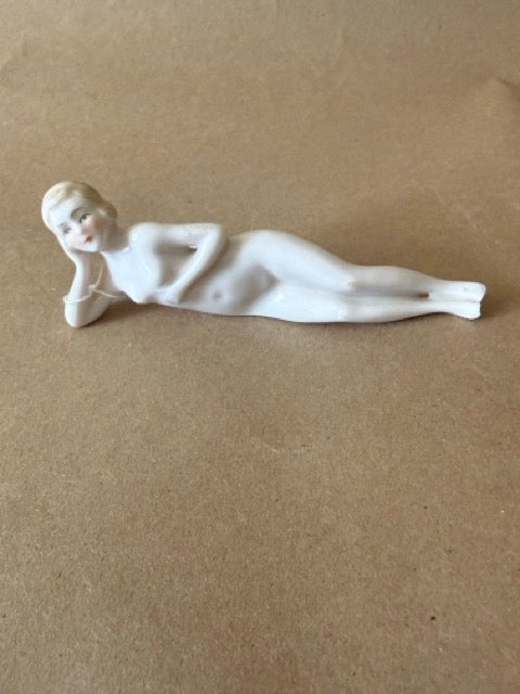 Porcelain Bathing Beauty Figurine, Reclining