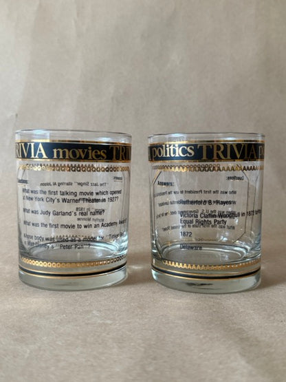Culver Trivia Rocks Glasses, Movies and Politics — Pair
