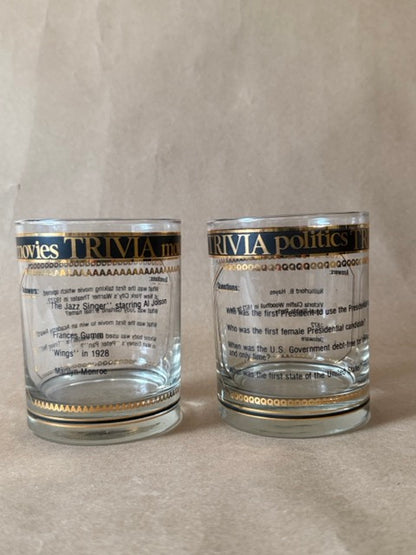 Culver Trivia Rocks Glasses, Movies and Politics — Pair