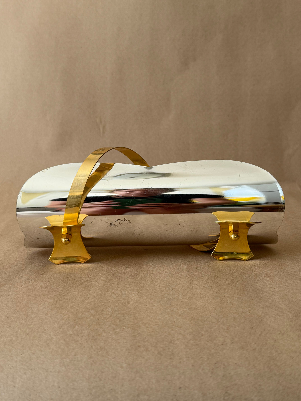 Silver-Plate and Brass Footed Cracker Tray, Italy