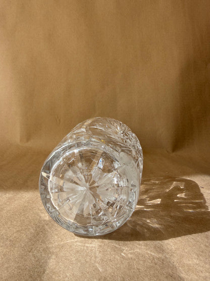 Cut Crystal Decanter with Faceted Ball Stopper