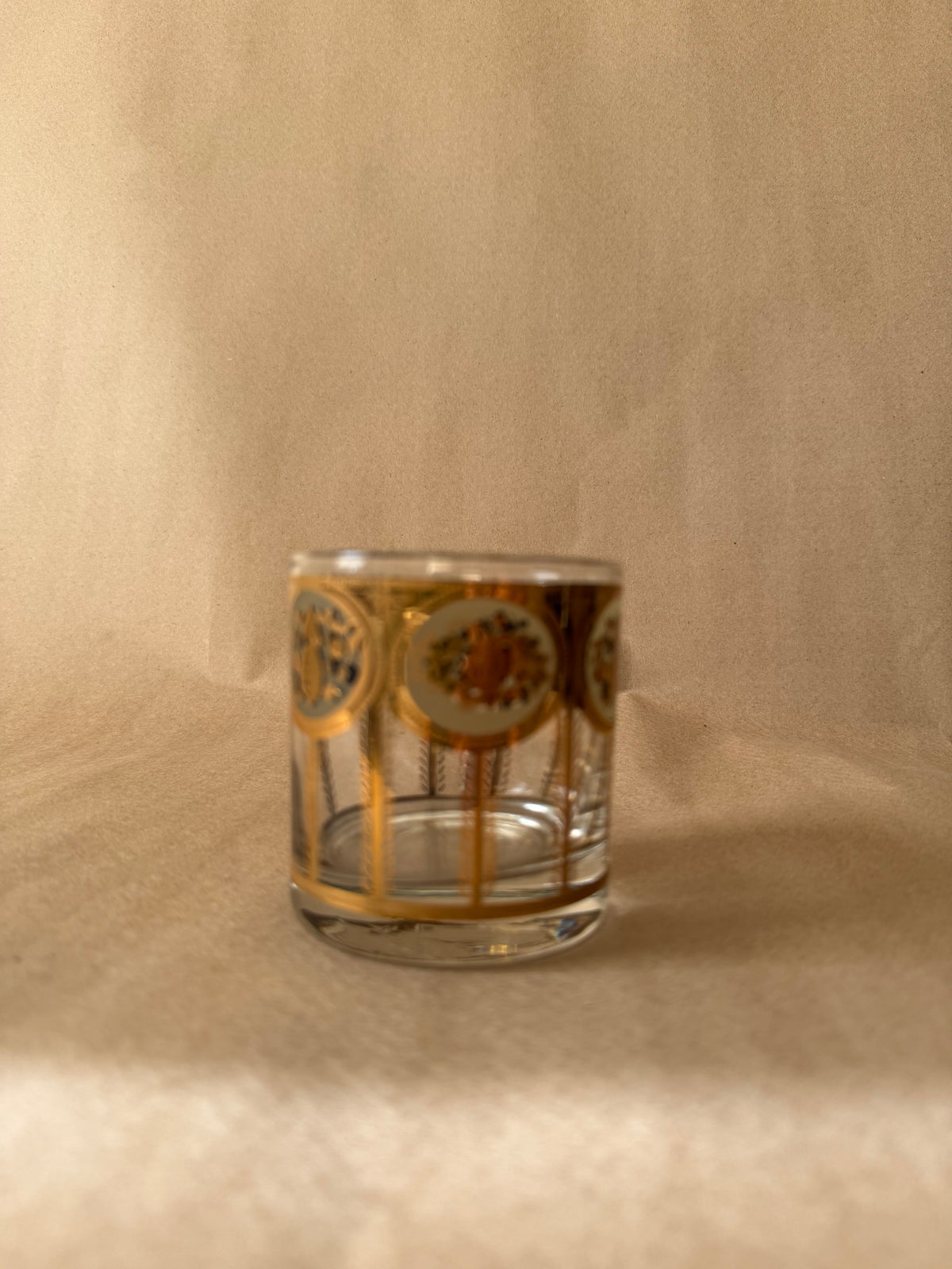Gold Medallion Rocks Glasses, Set of Six