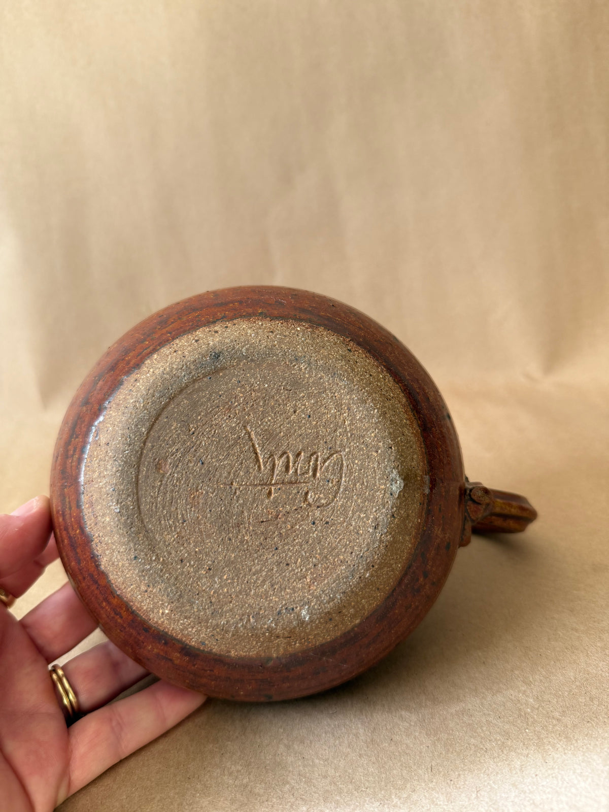 Studio Pottery Handled Vase, Signed
