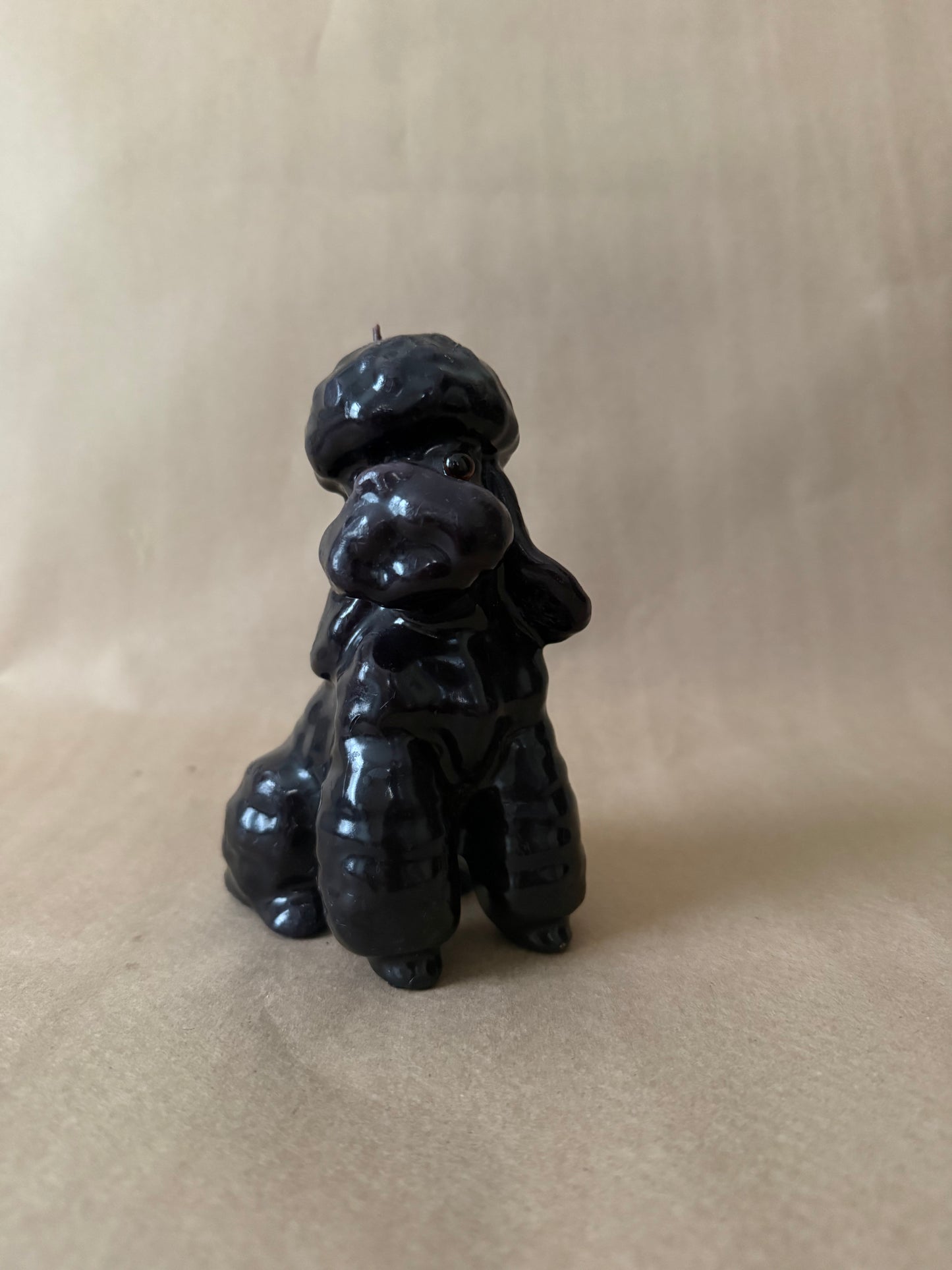 Black Poodle Figural Candle