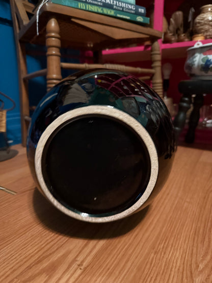 Black Glass Egg Vase