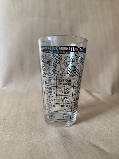 Cocktail Recipe Mixing Glass