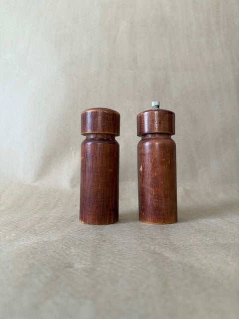 Turned Wood Salt Shaker & Pepper Mill Set