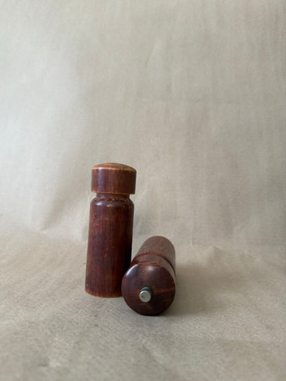 Turned Wood Salt Shaker & Pepper Mill Set