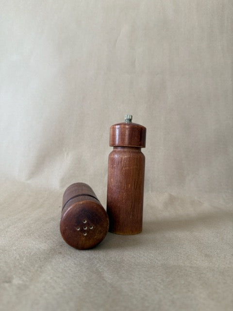 Turned Wood Salt Shaker & Pepper Mill Set