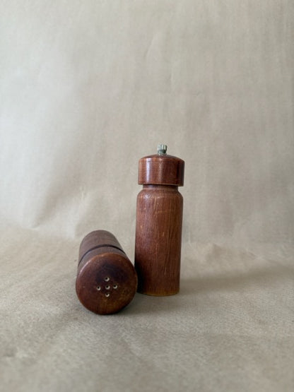 Turned Wood Salt Shaker & Pepper Mill Set