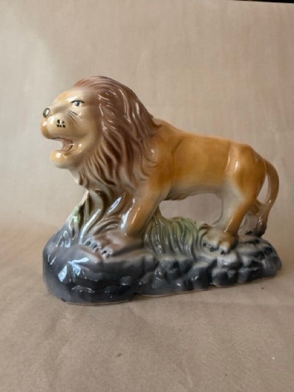 Extra-Large Hand-Painted Ceramic Lion Figurine
