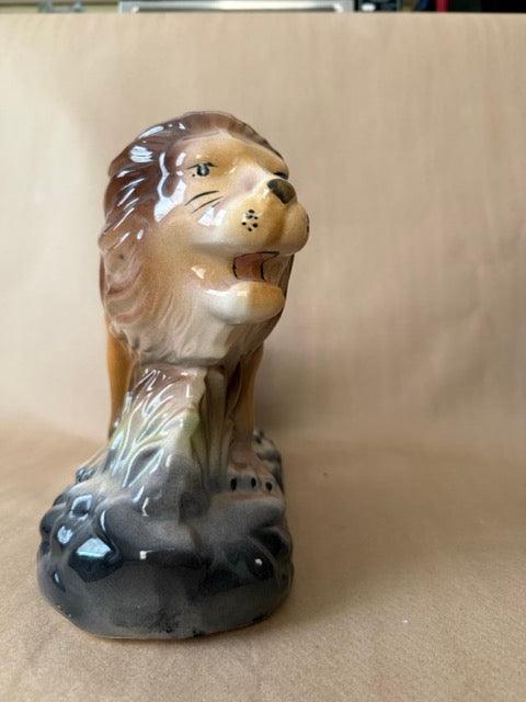 Extra-Large Hand-Painted Ceramic Lion Figurine