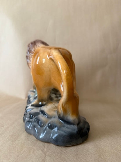 Extra-Large Hand-Painted Ceramic Lion Figurine