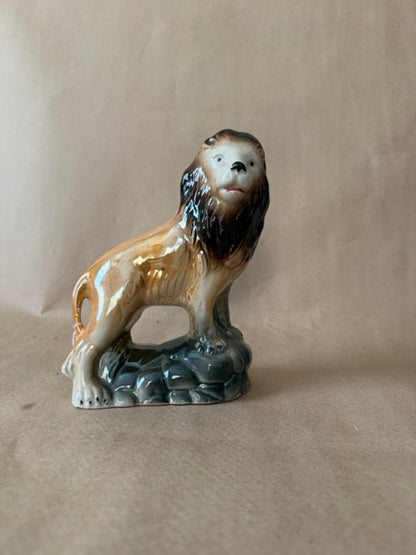 Hand-Painted Ceramic Lion Figurine, Small