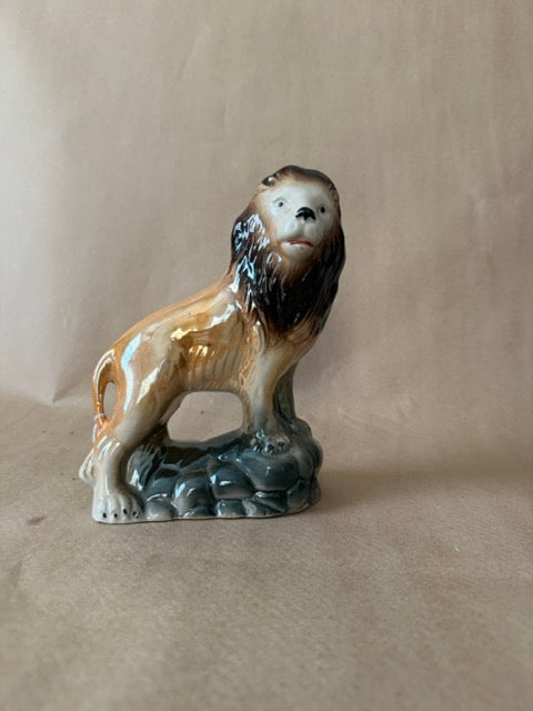 Hand-Painted Ceramic Lion Figurine, Small