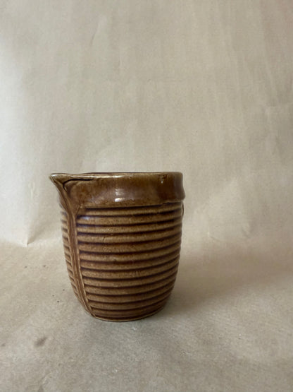 Ribbed Stoneware Pitcher, Marked USA