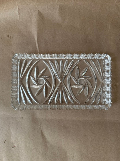 Pressed Glass Vanity Tray