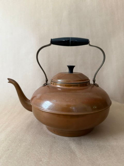 Copper Tea Kettle with Black Wood Handle