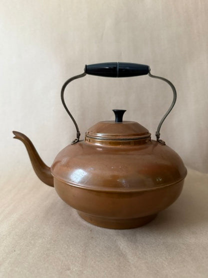 Copper Tea Kettle with Black Wood Handle