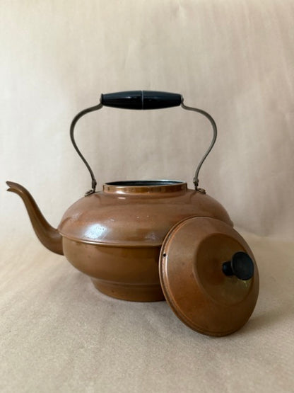 Copper Tea Kettle with Black Wood Handle
