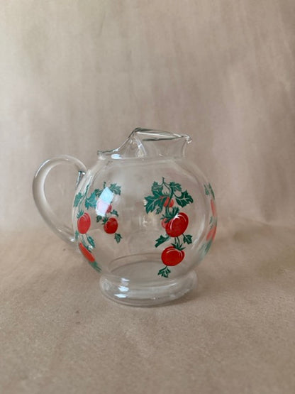 Tomato Print Glass Ball Pitcher